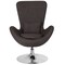 Merrick Lane Soro High-Back Egg Style Lounge Chair With 360° Swivel Metal Base